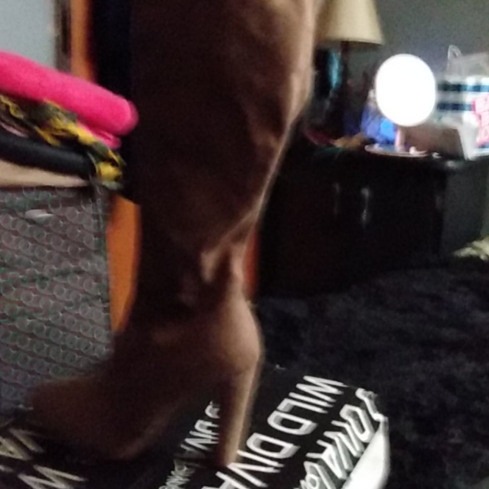Knee high suede boots
